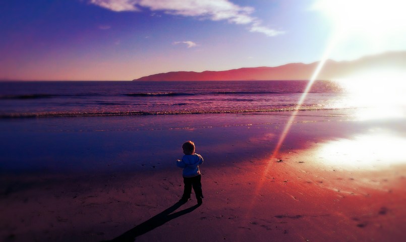 Abby on the beach with the Inklings